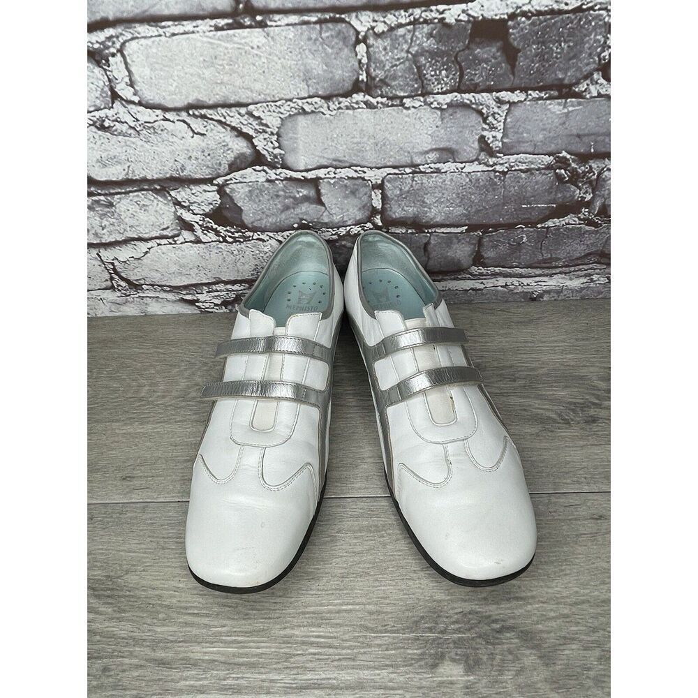 Mephisto Cool Air White Leather Strap Driving Loafers Shoes Women Sz 10M US/41EU - Picture 2 of 16